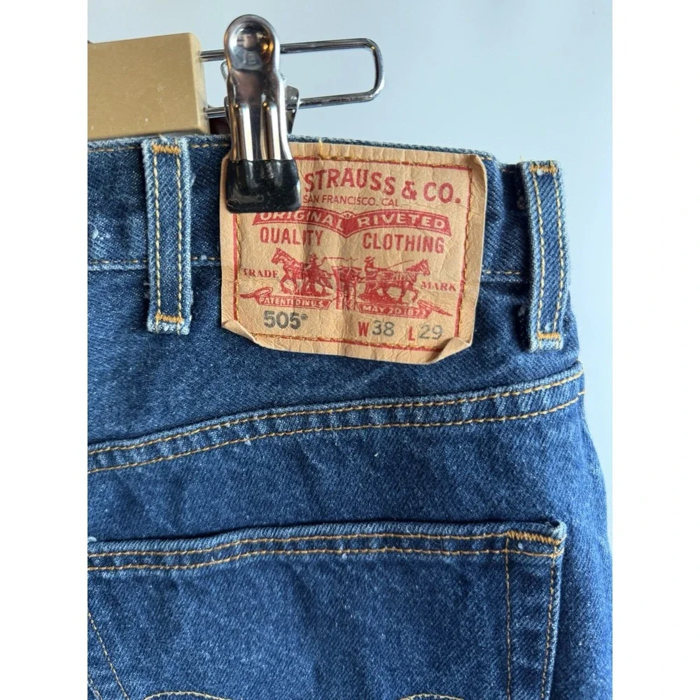 Levi's 505 Men's Size 38x29 Blue Jeans 505 Faded Straight Grunge Denim Tag 38x29